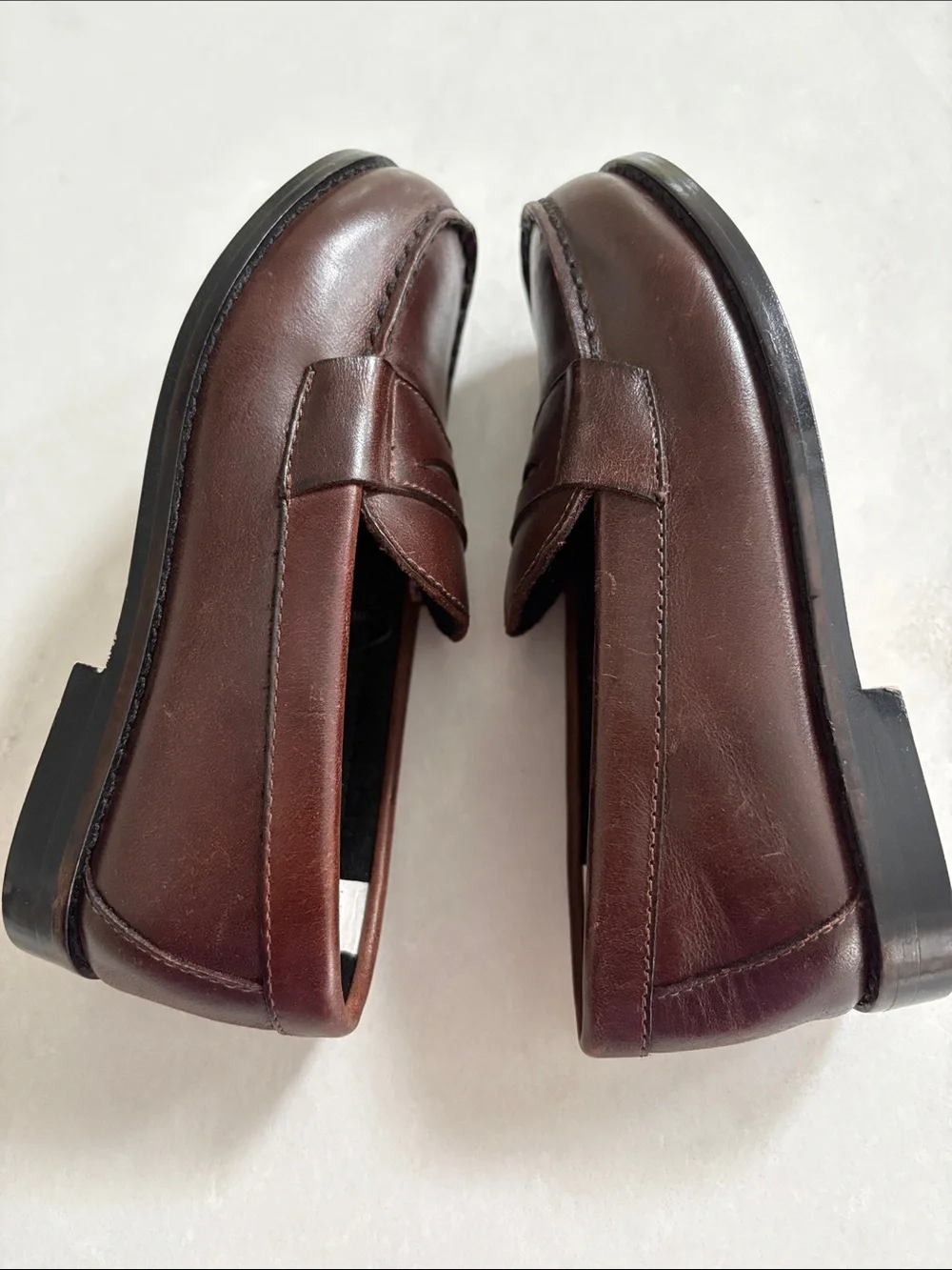 Janie and Jack NWOT ? Leather Penny Loafers Brown Slip On Wedding Dressy Size 9